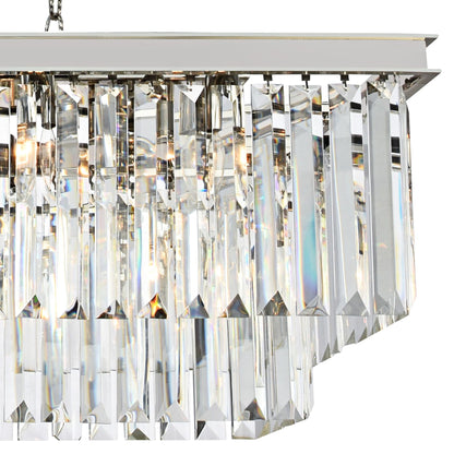 Sydney 40"W Nickel and Crystal Kitchen Island Light Pendant