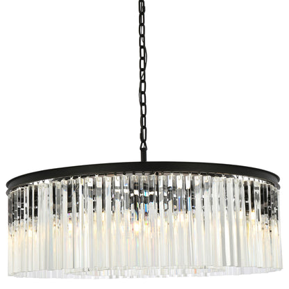 Sydney 43 1/2" Wide Matte Black Crystal 10-Light Chandelier