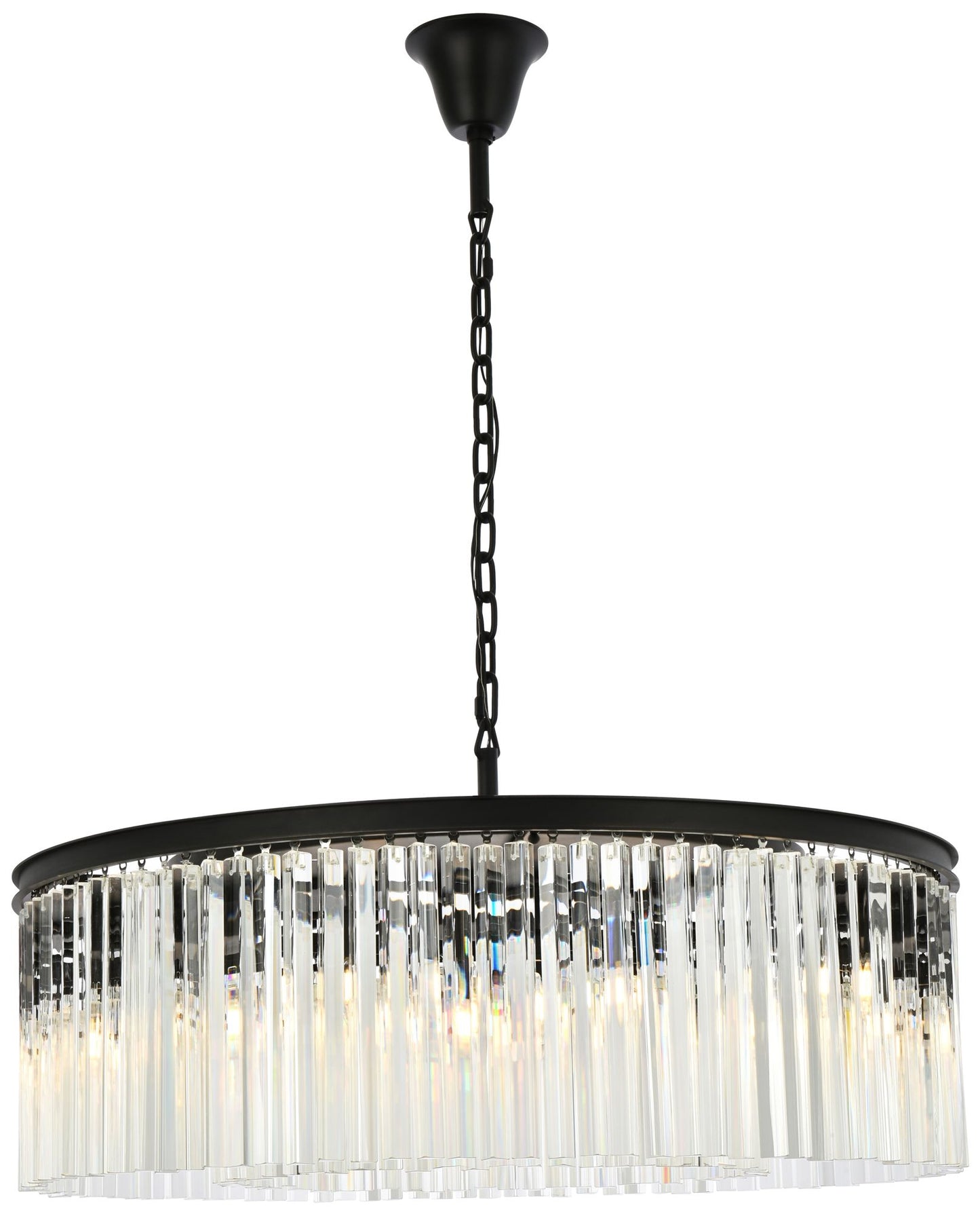 Sydney 43 1/2" Wide Matte Black Crystal 10-Light Chandelier