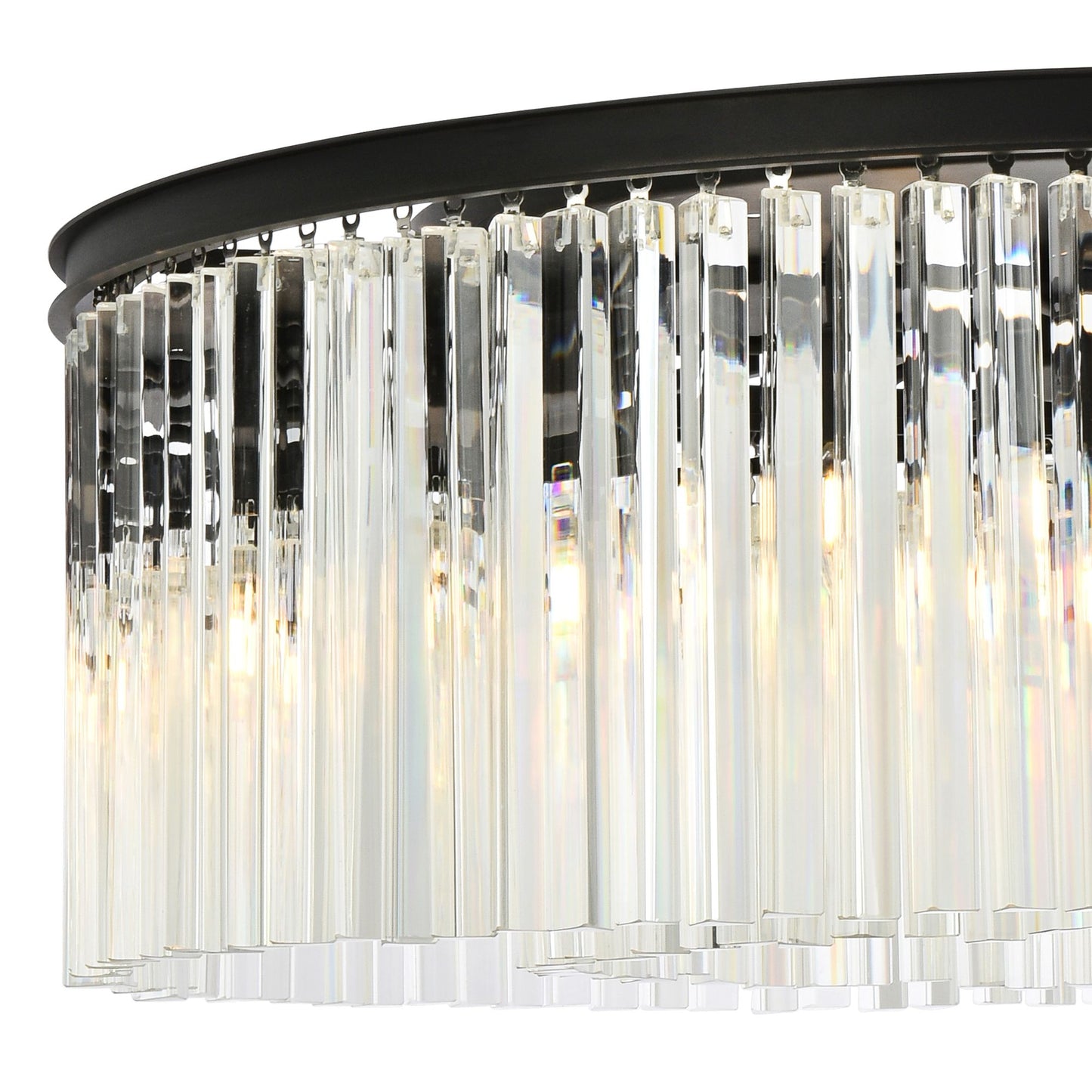 Sydney 43 1/2" Wide Matte Black Crystal 10-Light Chandelier