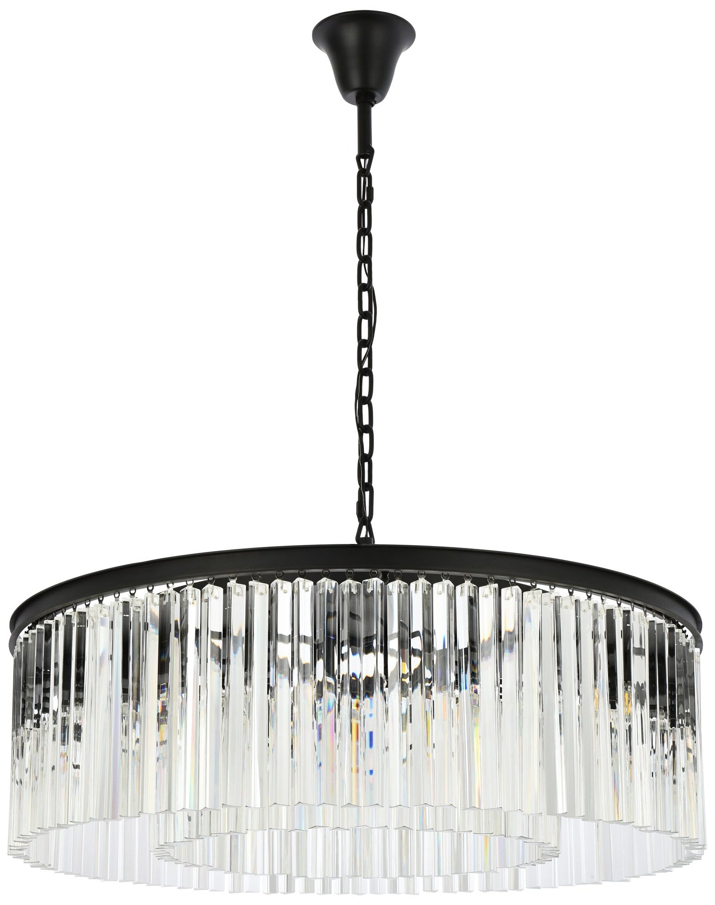 Sydney 43 1/2" Wide Matte Black Crystal 10-Light Chandelier