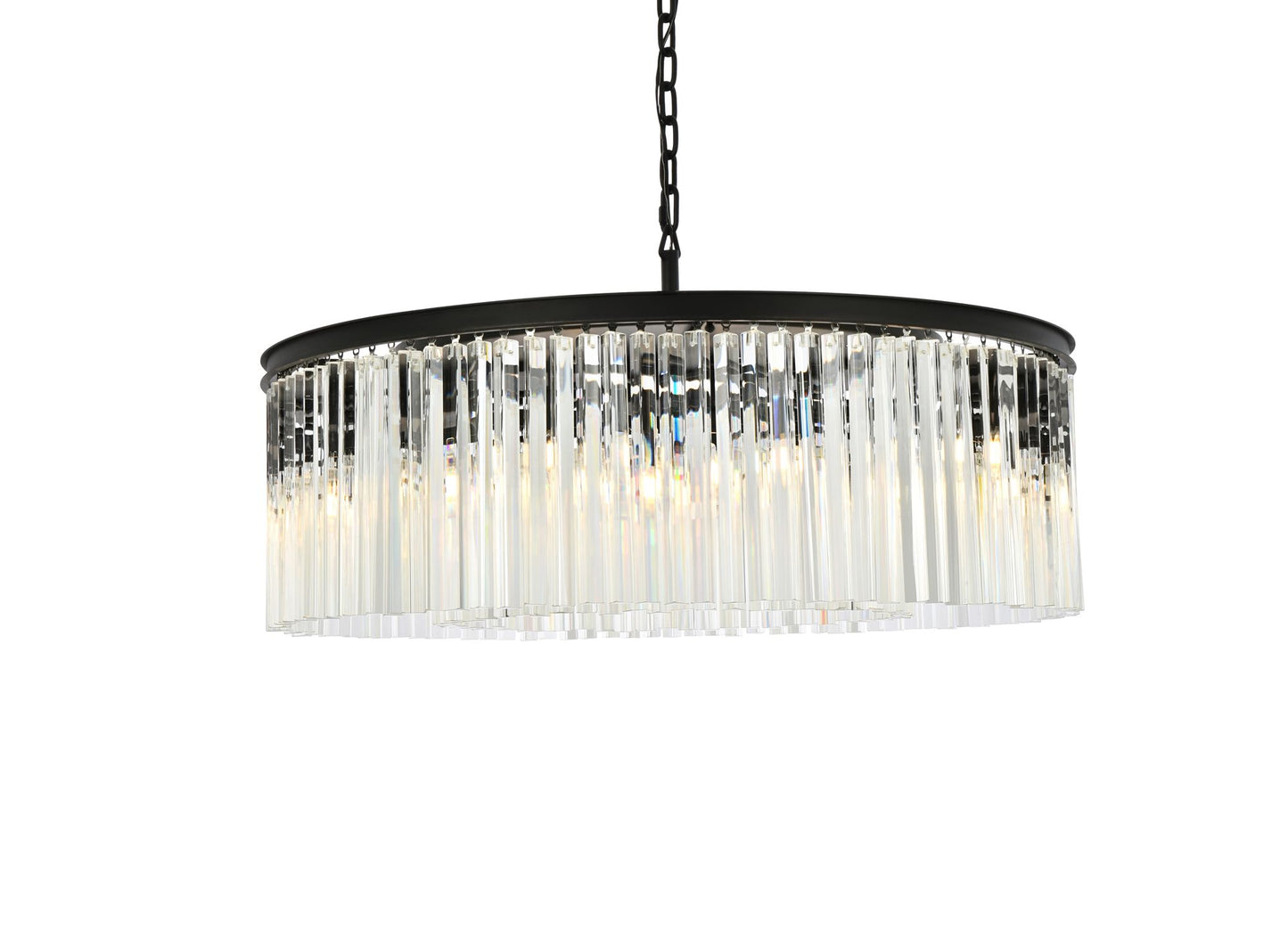 Sydney 43 1/2" Wide Matte Black Crystal 10-Light Chandelier