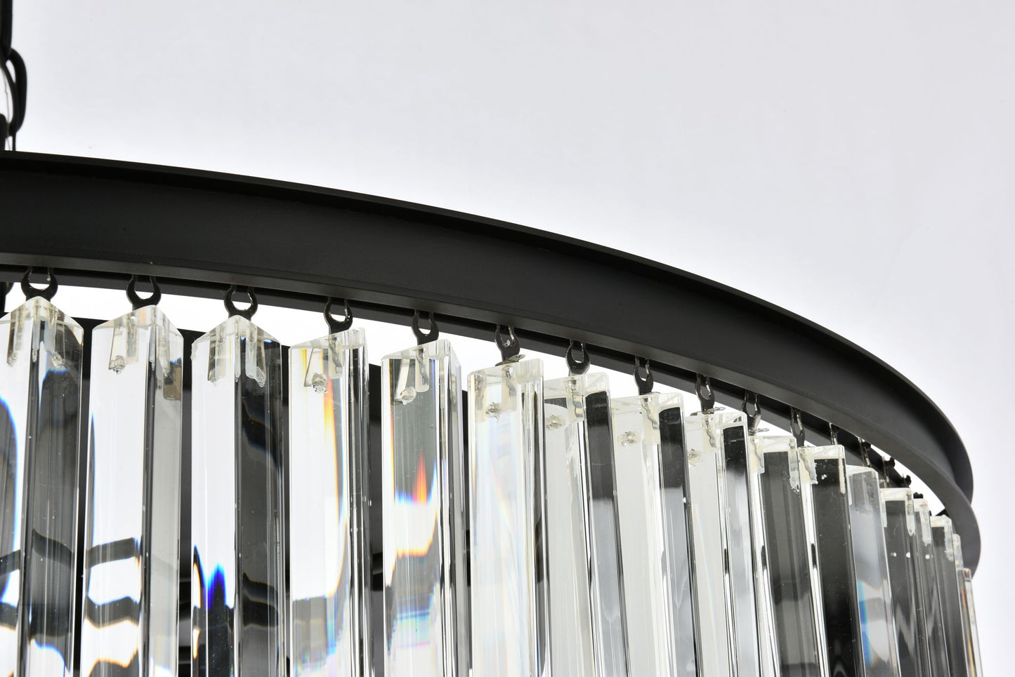 Sydney 43 1/2" Wide Matte Black Crystal 10-Light Chandelier