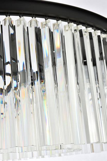 Sydney 43 1/2" Wide Matte Black Crystal 10-Light Chandelier