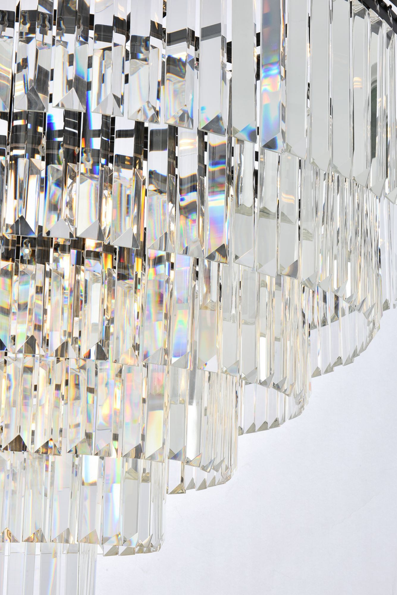 Sydney 44" Wide Matte Black and Crystal 33-Light Chandelier