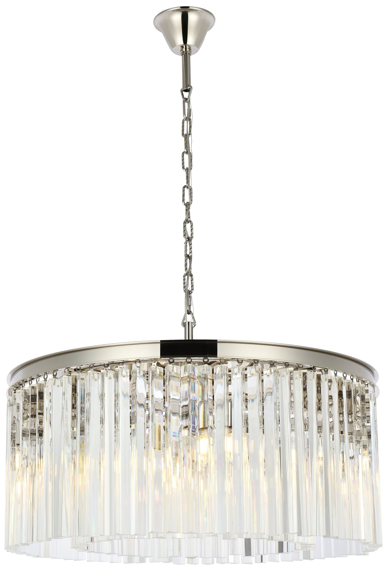 Sydney 8 Lt Polished Nickel Chandelier Clear