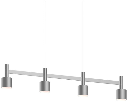 Systema Staccato 4-Light Linear Pendant with Drum Shades - Bright Aluminum