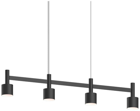 Systema Staccato 4-Light Linear Pendant with Drum Shades - Satin Black