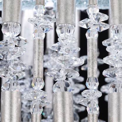 Tahitian 48" Wide Antique Silver Crystal 1-Lt Linear Pendant