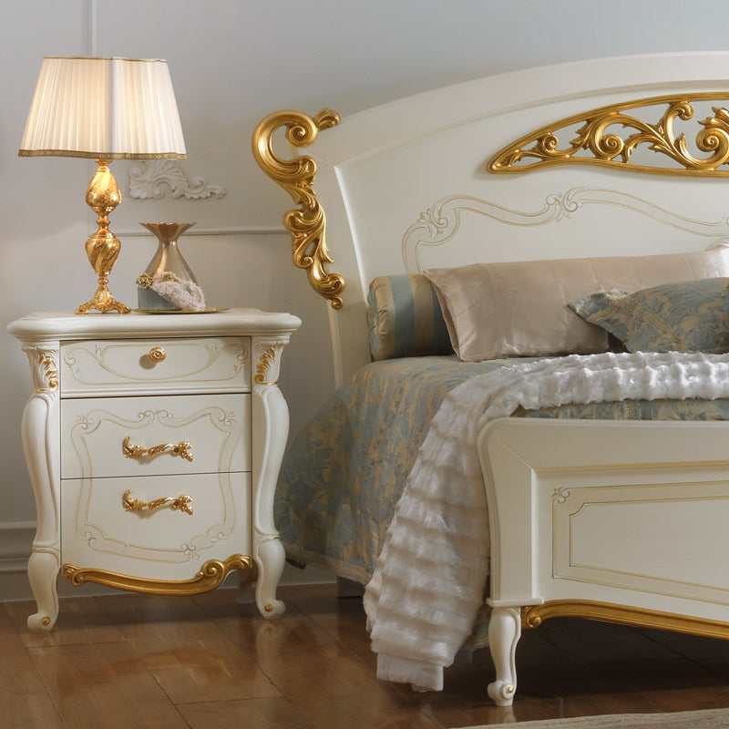 Italian Carved Gold Leaf Bedside Cabinet