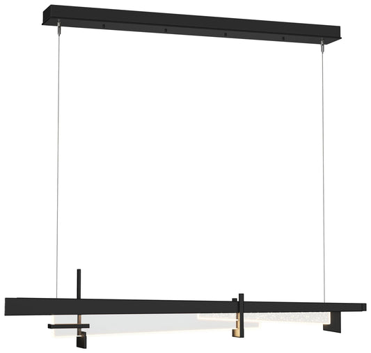 Tenon 48" Wide Black Standard LED Pendant With Clear Glass Shade