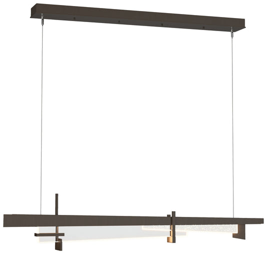 Tenon 48" Wide Bronze Standard LED Pendant With Clear Glass Shade