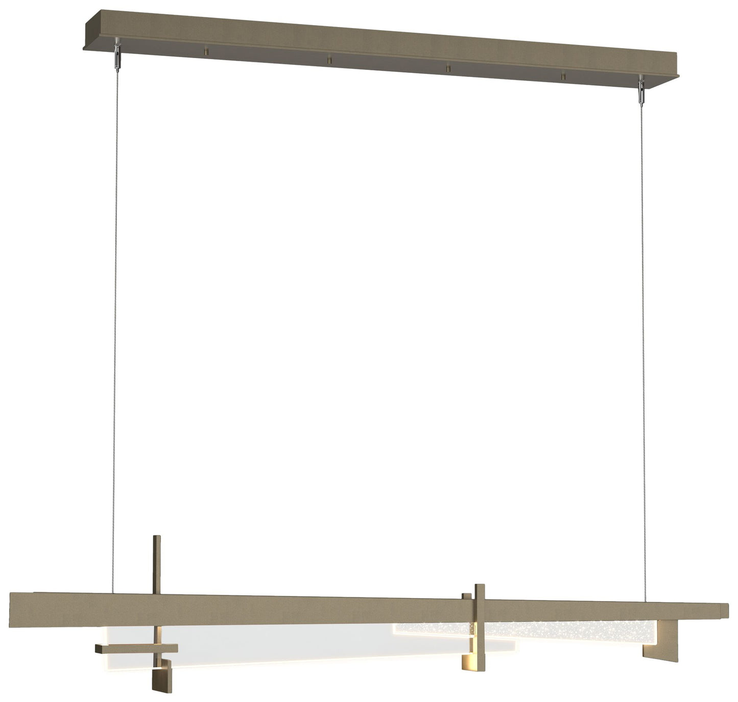 Tenon 48" Wide Soft Gold Standard LED Pendant With Clear Glass Shade