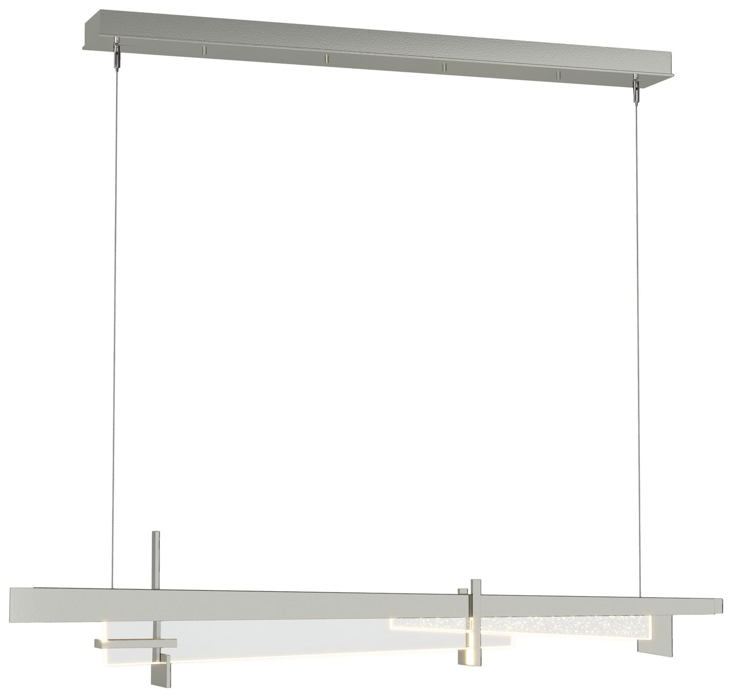 Tenon 48" Wide Sterling Standard LED Pendant With Clear Glass Shade