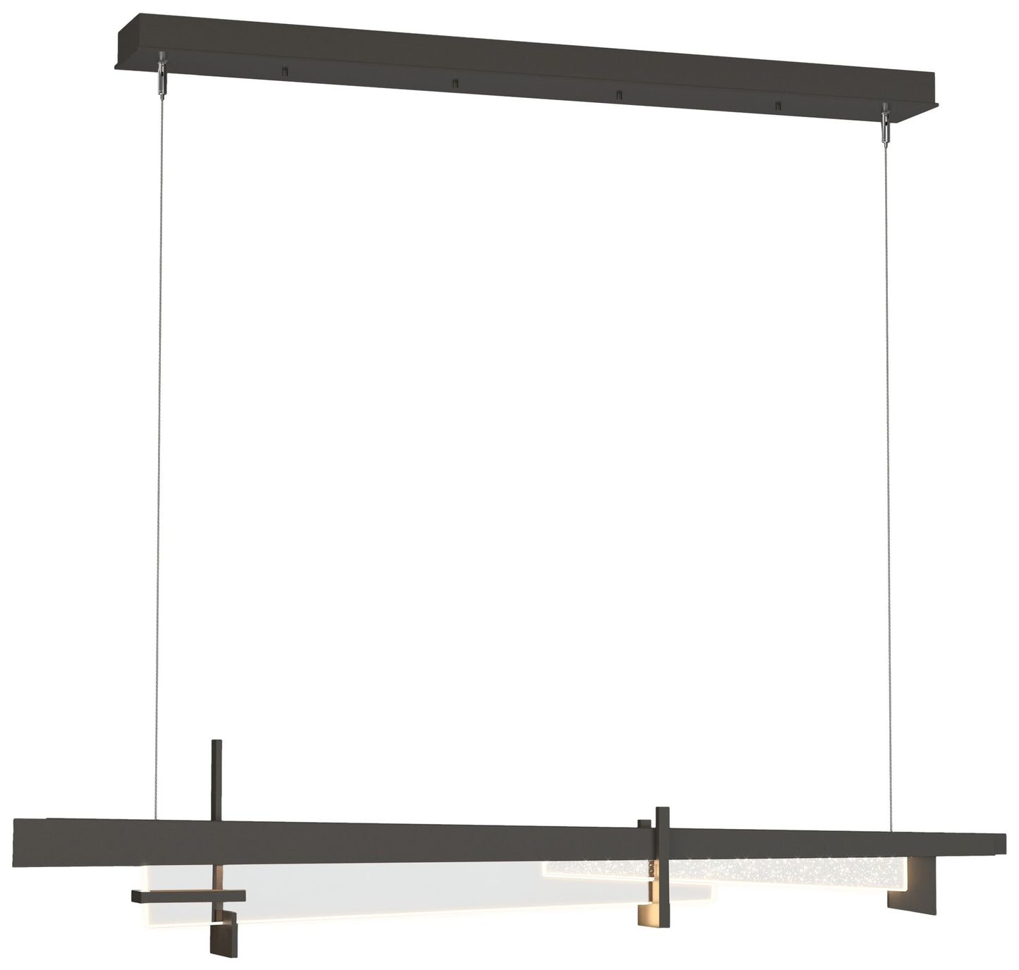 Tenon 48"W Dark Smoke Standard LED Pendant With Clear Glass Shade