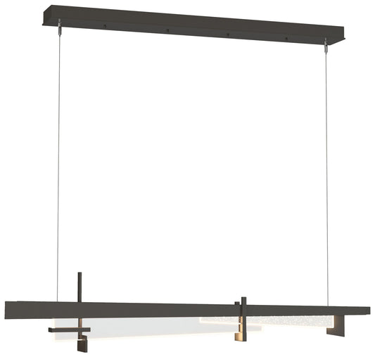 Tenon 48"W Dark Smoke Standard LED Pendant With Clear Glass Shade