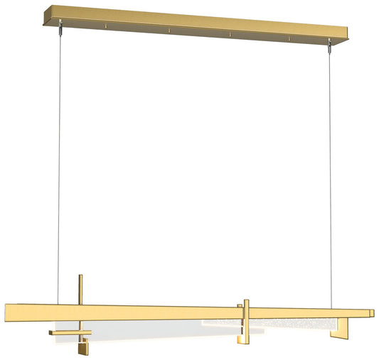 Tenon 48"W Modern Brass Standard LED Pendant With Clear Glass Shade