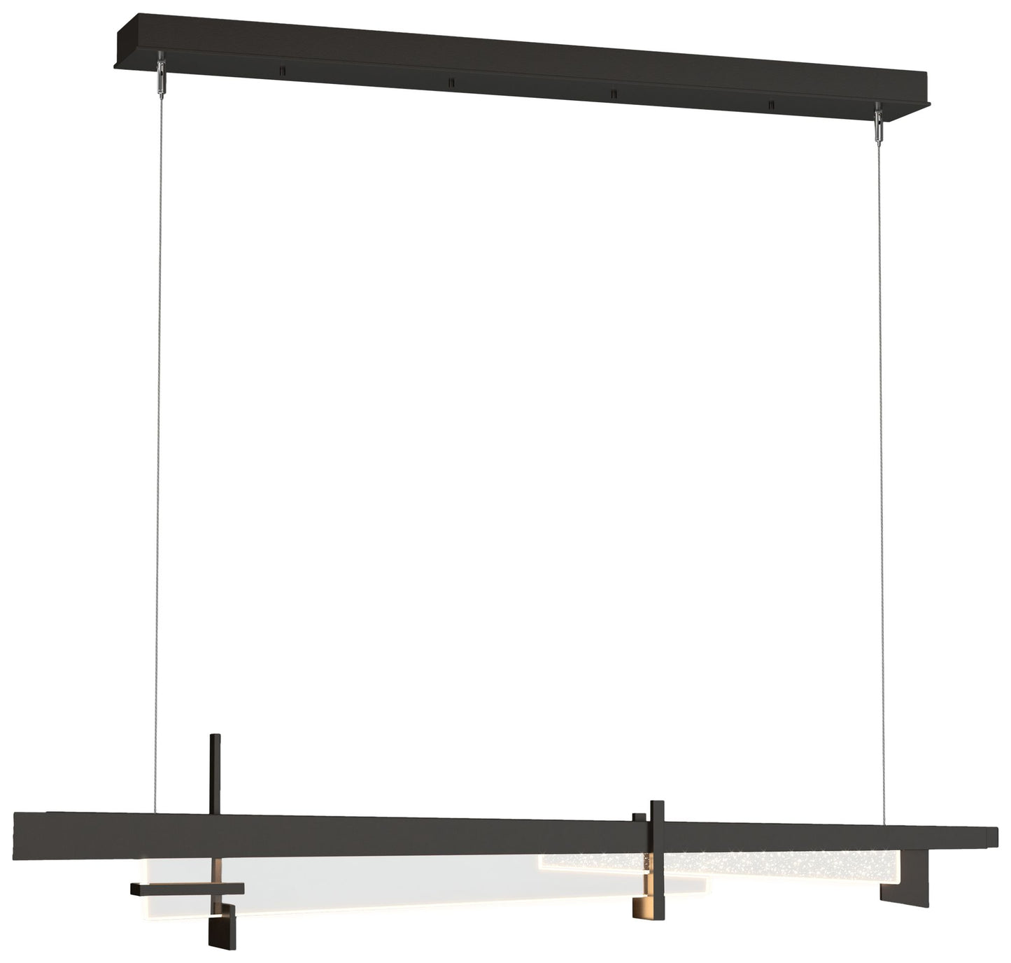 Tenon 48"W Oil Rubbed Bronze Standard LED Pendant w/ Clear Glass Shade