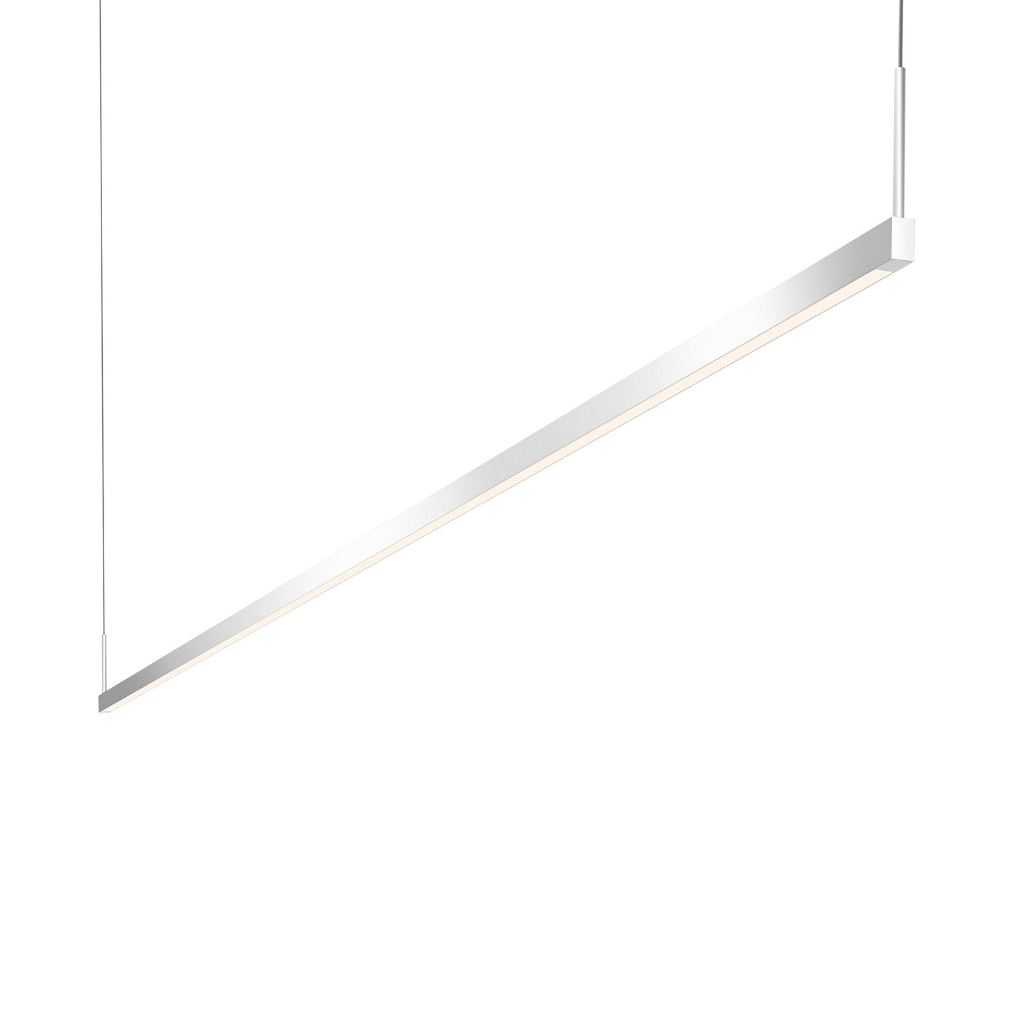 Thin-Line 96" Wide Bright Satin Aluminum Two-Sided LED Pendant