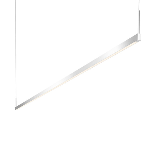 Thin-Line 96" Wide Bright Satin Aluminum Two-Sided LED Pendant