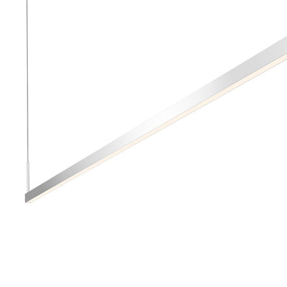 Thin-Line 96" Wide Bright Satin Aluminum Two-Sided LED Pendant