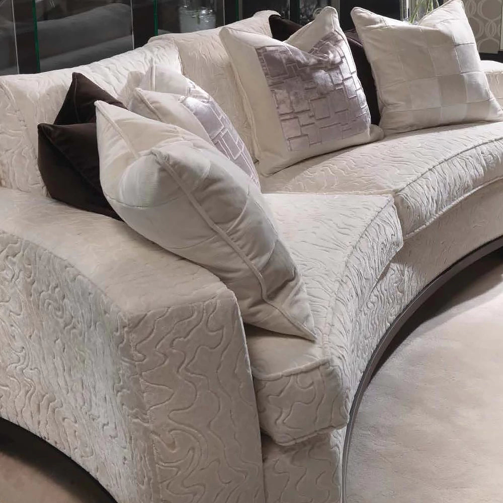 Three Seater Curved Velvet Sofa