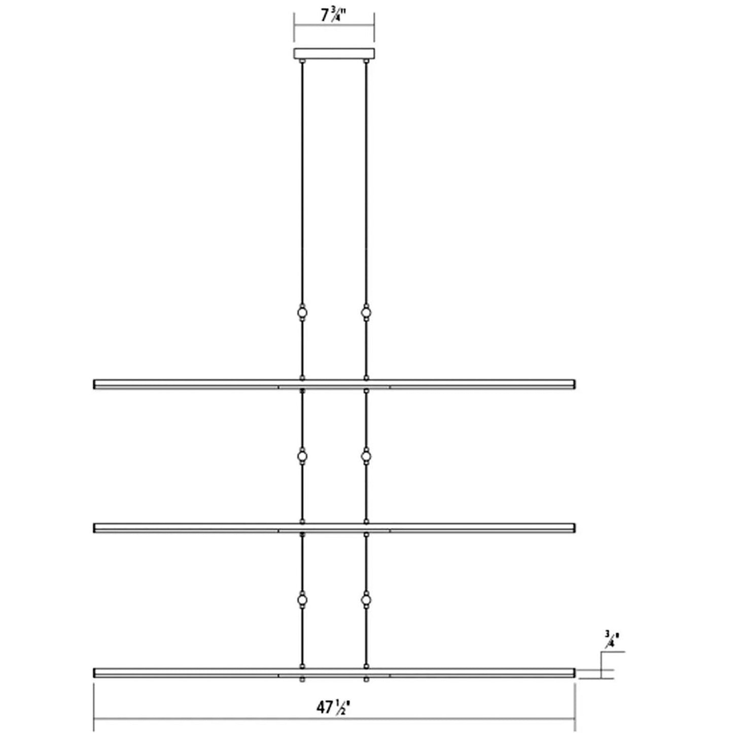 Tik-Tak�?47 1/2"W Black Stack 6-Tier 24-Light LED Pendant