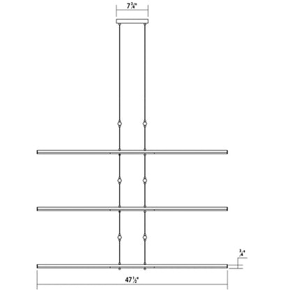 Tik-Tak�?47 1/2"W Black Stack 6-Tier 24-Light LED Pendant