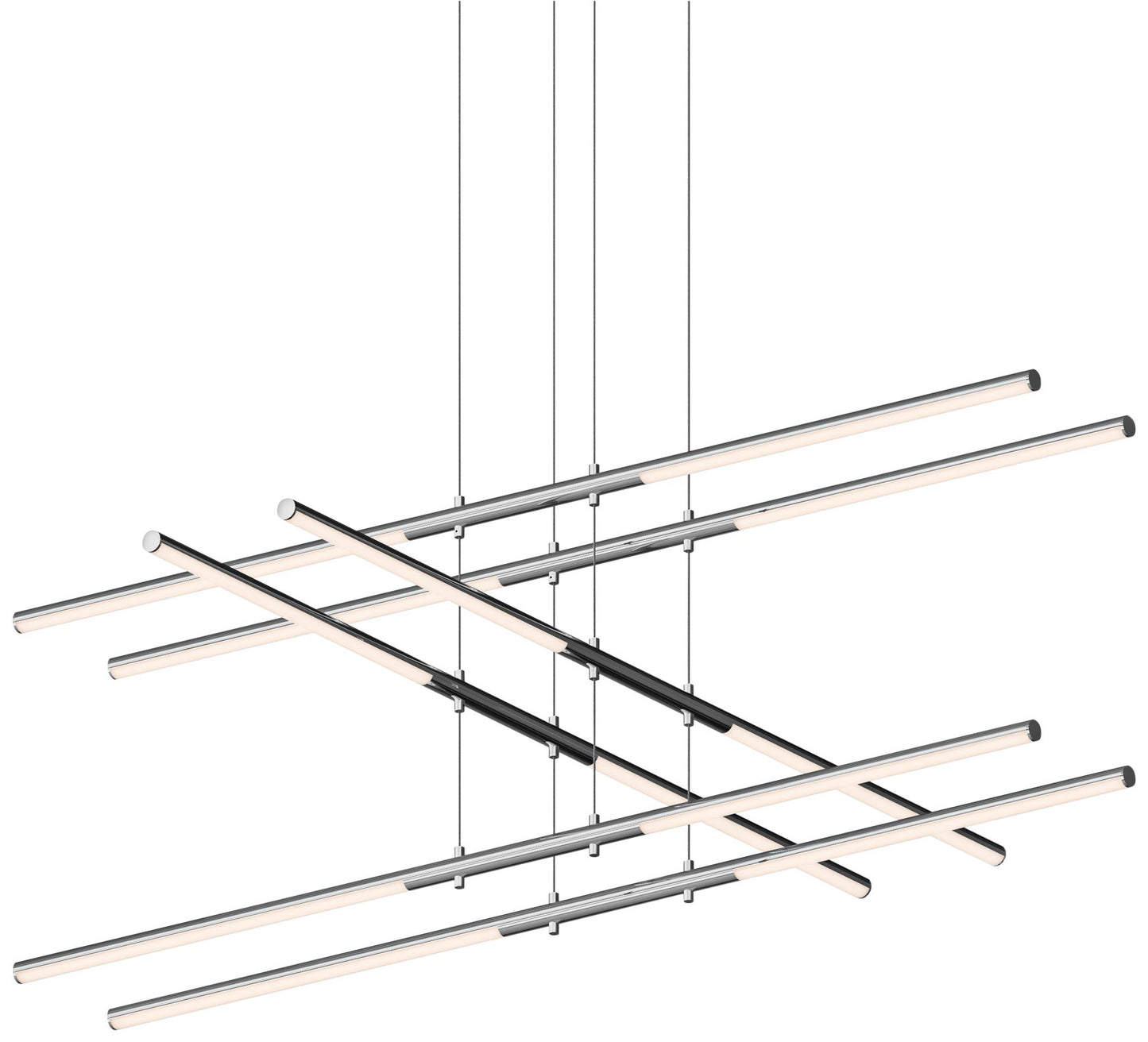 Tik-Tak�?47 1/2"W Chrome Stack 3-Tier 12-Light LED Pendant