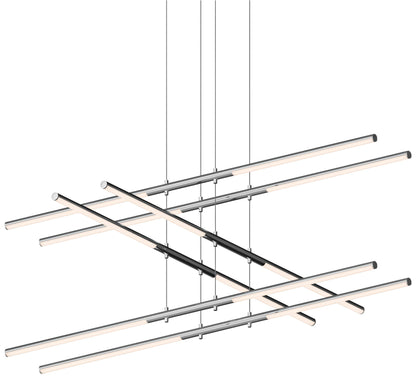 Tik-Tak�?47 1/2"W Chrome Stack 3-Tier 12-Light LED Pendant