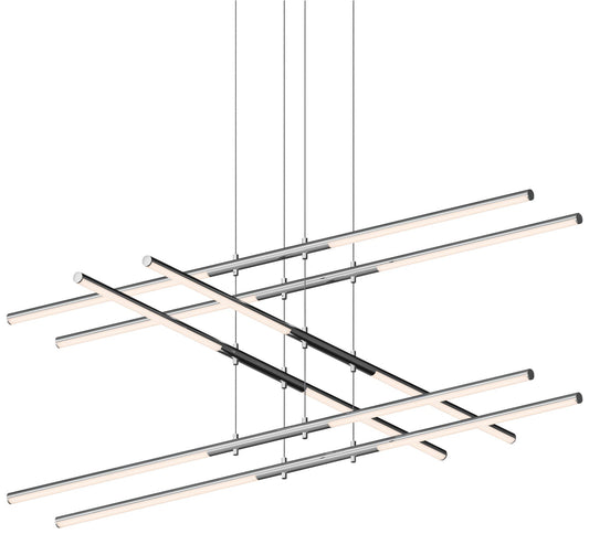 Tik-Tak�?47 1/2"W Chrome Stack 3-Tier 12-Light LED Pendant