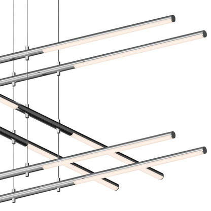 Tik-Tak�?47 1/2"W Chrome Stack 3-Tier 12-Light LED Pendant