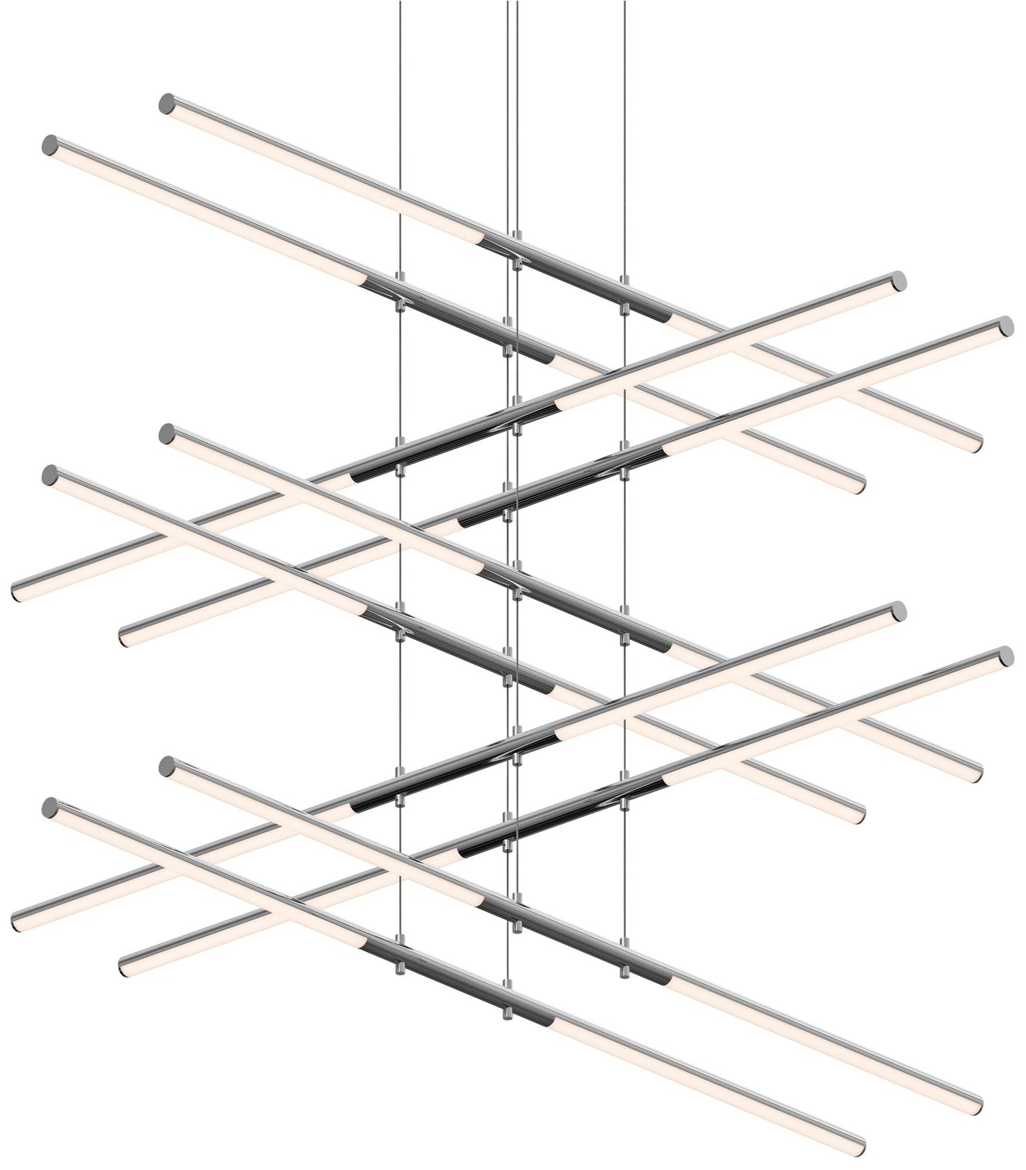 Tik-Tak�?47 1/2"W Chrome Stack 5-Tier 20-Light LED Pendant