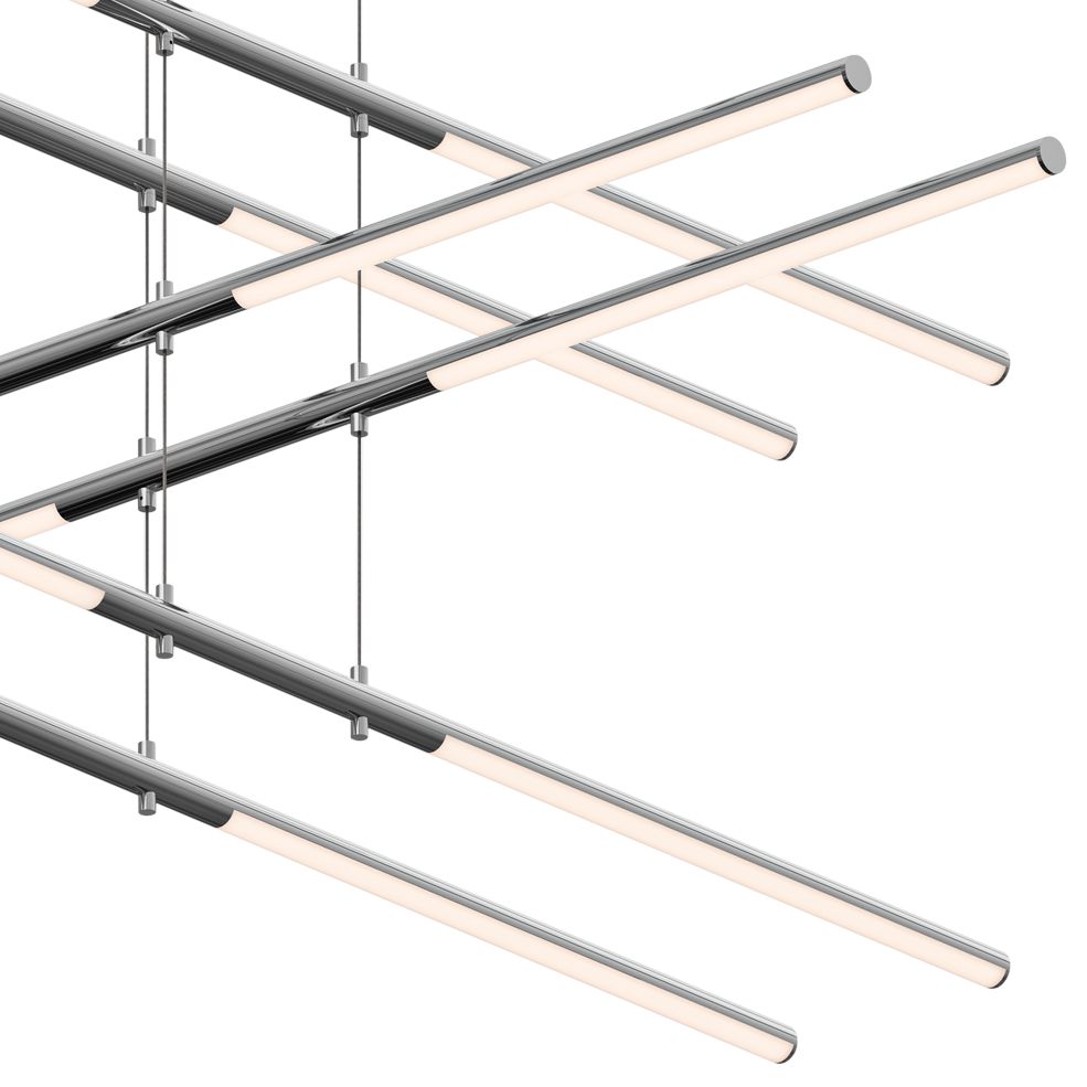 Tik-Tak�?47 1/2"W Chrome Stack 5-Tier 20-Light LED Pendant