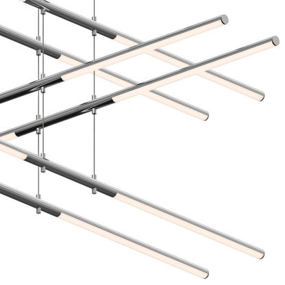 Tik-Tak�?47 1/2"W Chrome Stack 5-Tier 20-Light LED Pendant