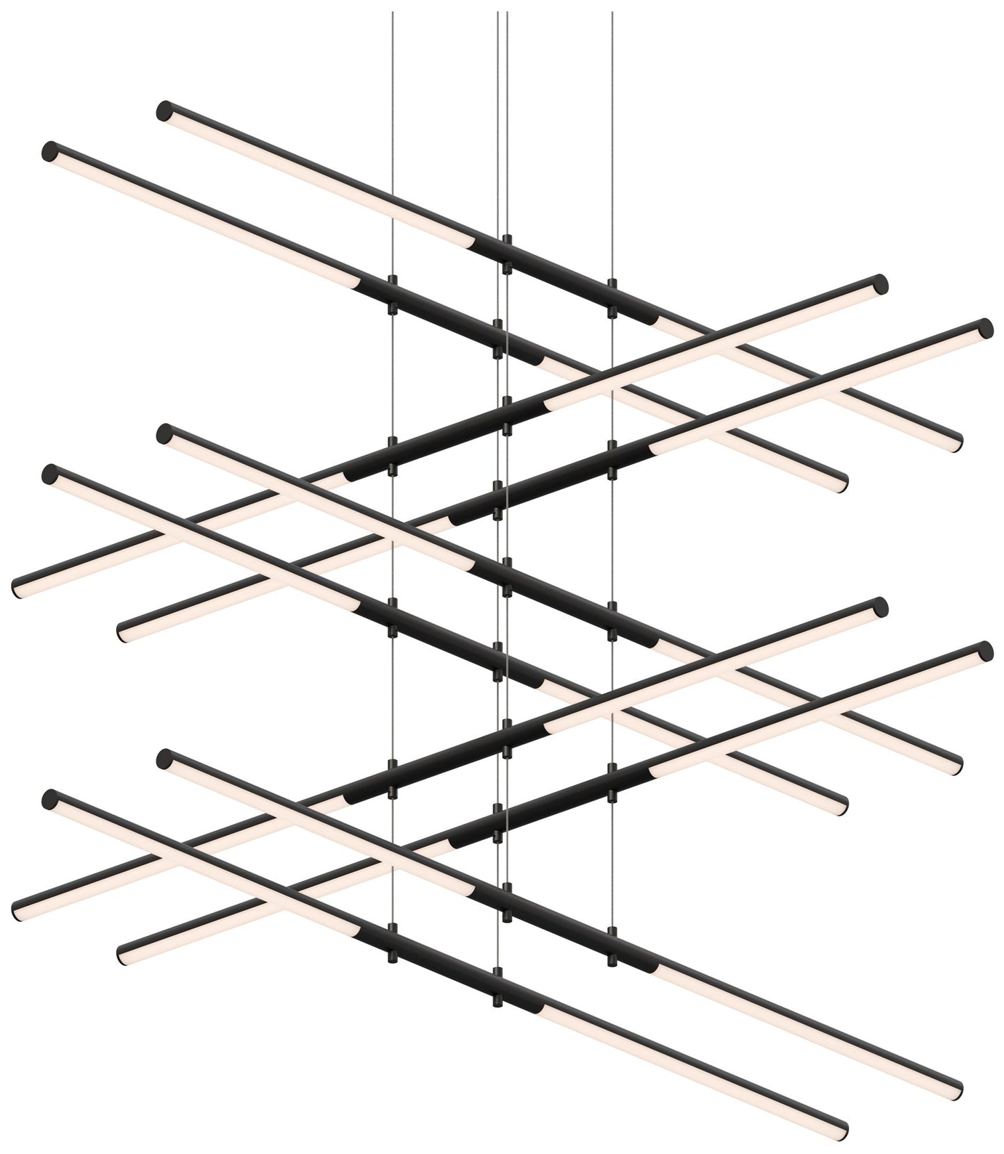 Tik-Tak Stack 47.5" Wide Satin Black LED Pendant