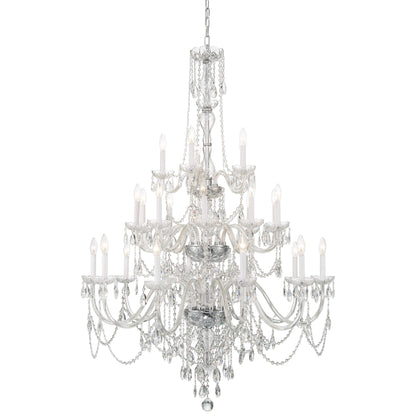 Traditional Crystal 25 Light Polished Chrome Chandelier