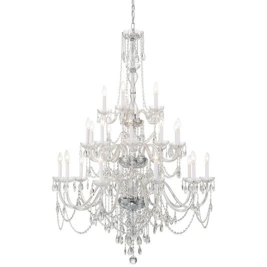 Traditional Crystal 25 Light Polished Chrome Chandelier