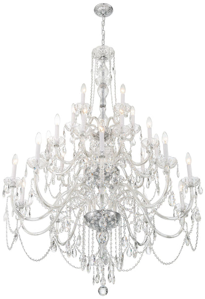 Traditional Crystal 25 Light Polished Chrome Chandelier