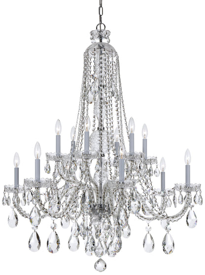 Traditional Crystal 37 1/2" Wide Chrome 12-Light Chandelier