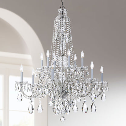 Traditional Crystal 37 1/2" Wide Chrome 12-Light Chandelier