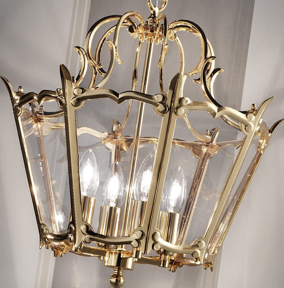 Traditional Gold Plated Lantern Style Ceiling Light