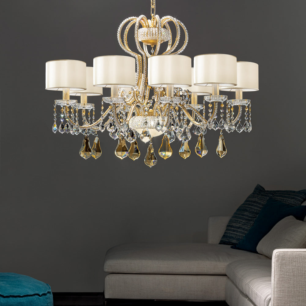 Classic Crystal Chandelier With Shades