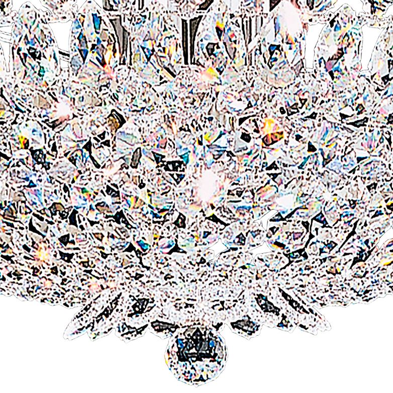 Trilliane 10.5"H x 24"W 10-Light Crystal Flush Mount in Silver