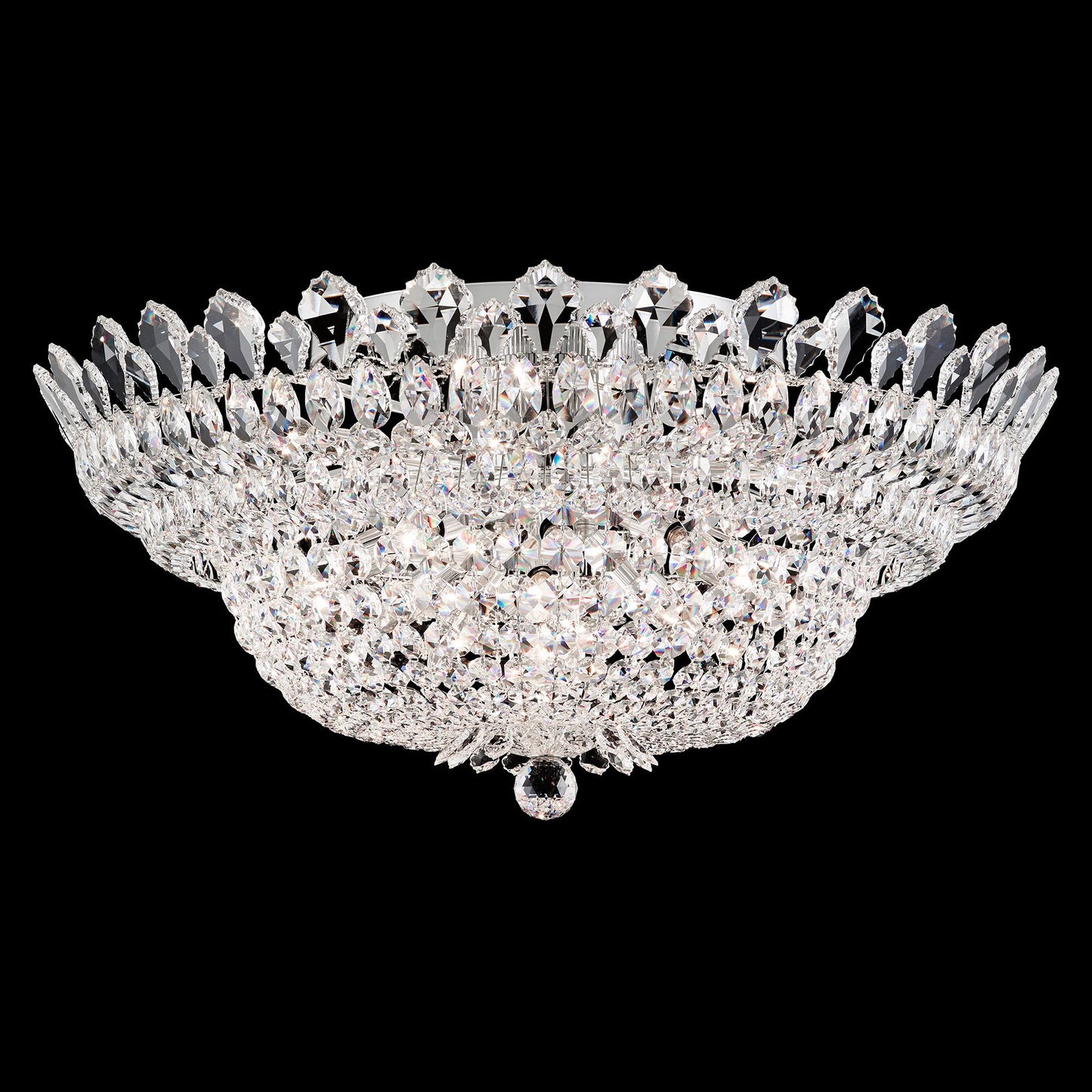 Trilliane 13.5"H x 33"W 23-Light Crystal Flush Mount in Silver