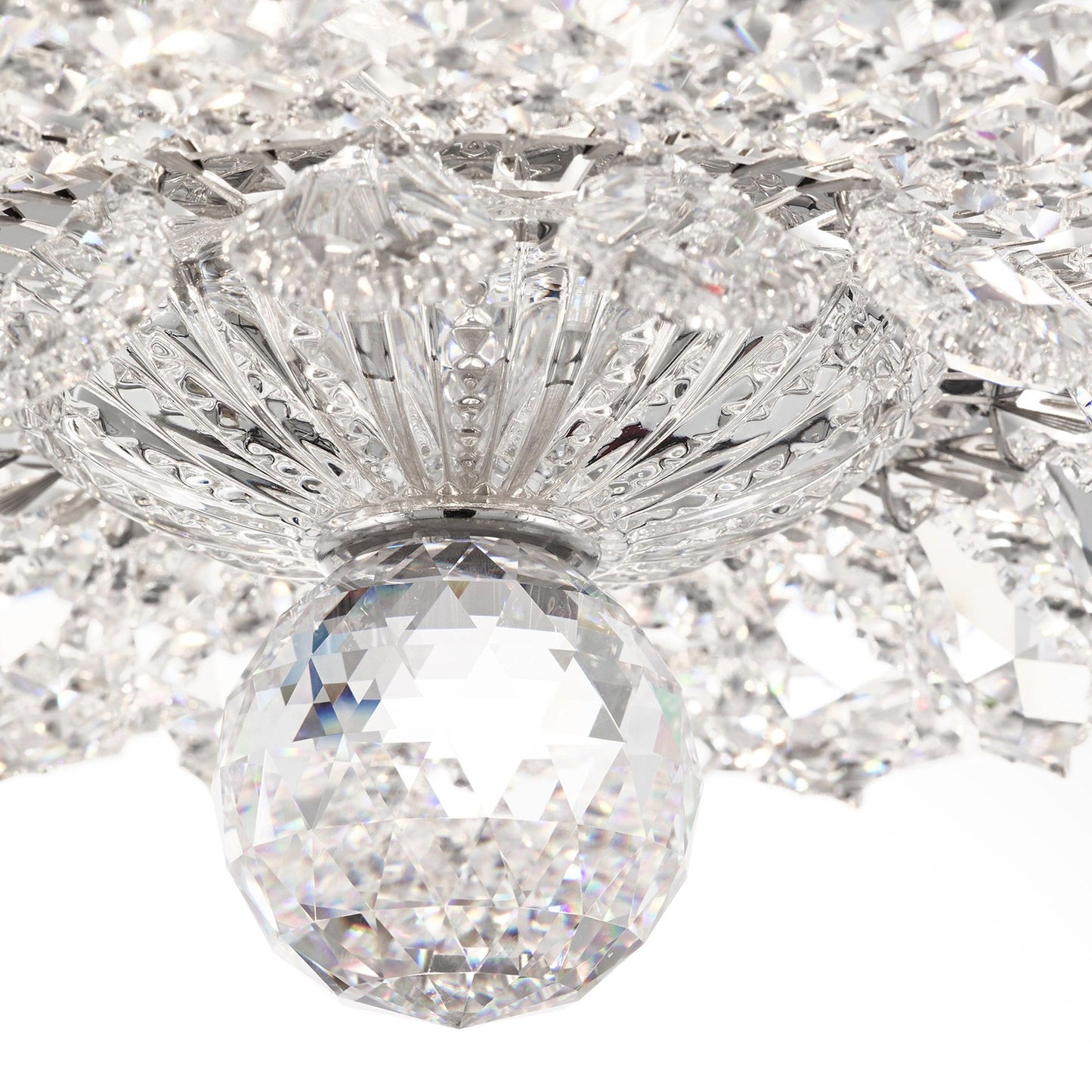 Trilliane 13.5"H x 33"W 23-Light Crystal Flush Mount in Silver