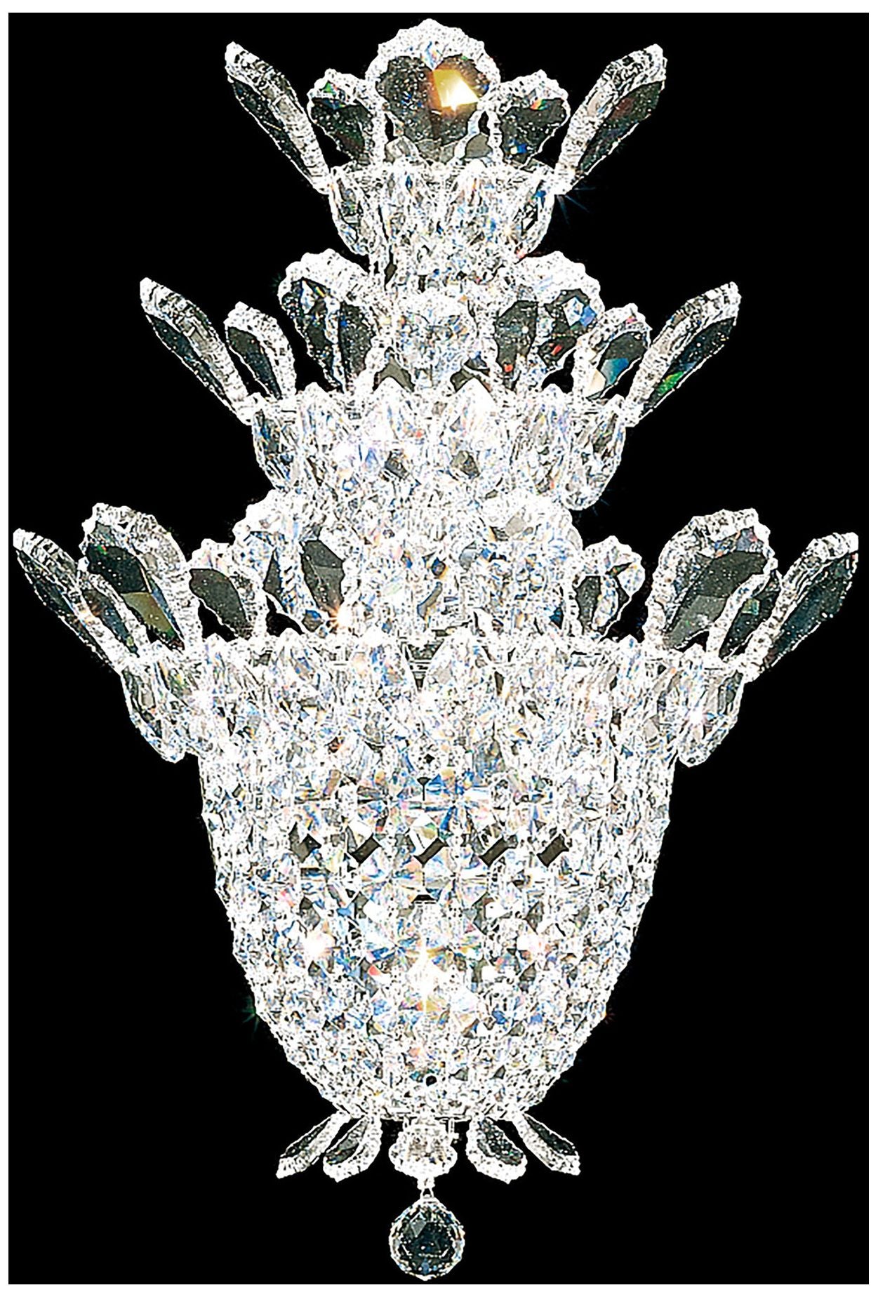 Trilliane 19"H x 12.5"W 4-Light Crystal Wall Sconce in Silver