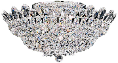 Trilliane 24" Wide Polished Silver Clear Crystal 10-Lt Flush Mt