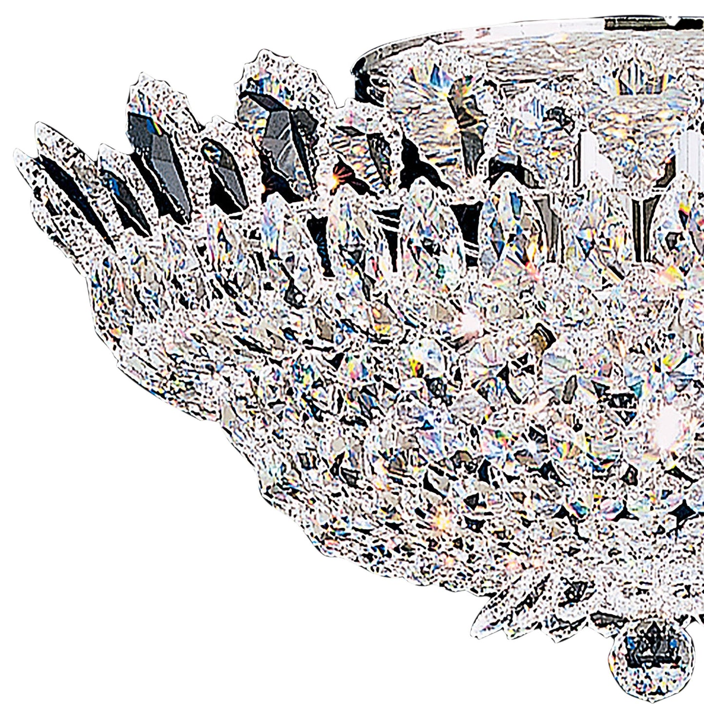 Trilliane 24" Wide Polished Silver Clear Crystal 10-Lt Flush Mt