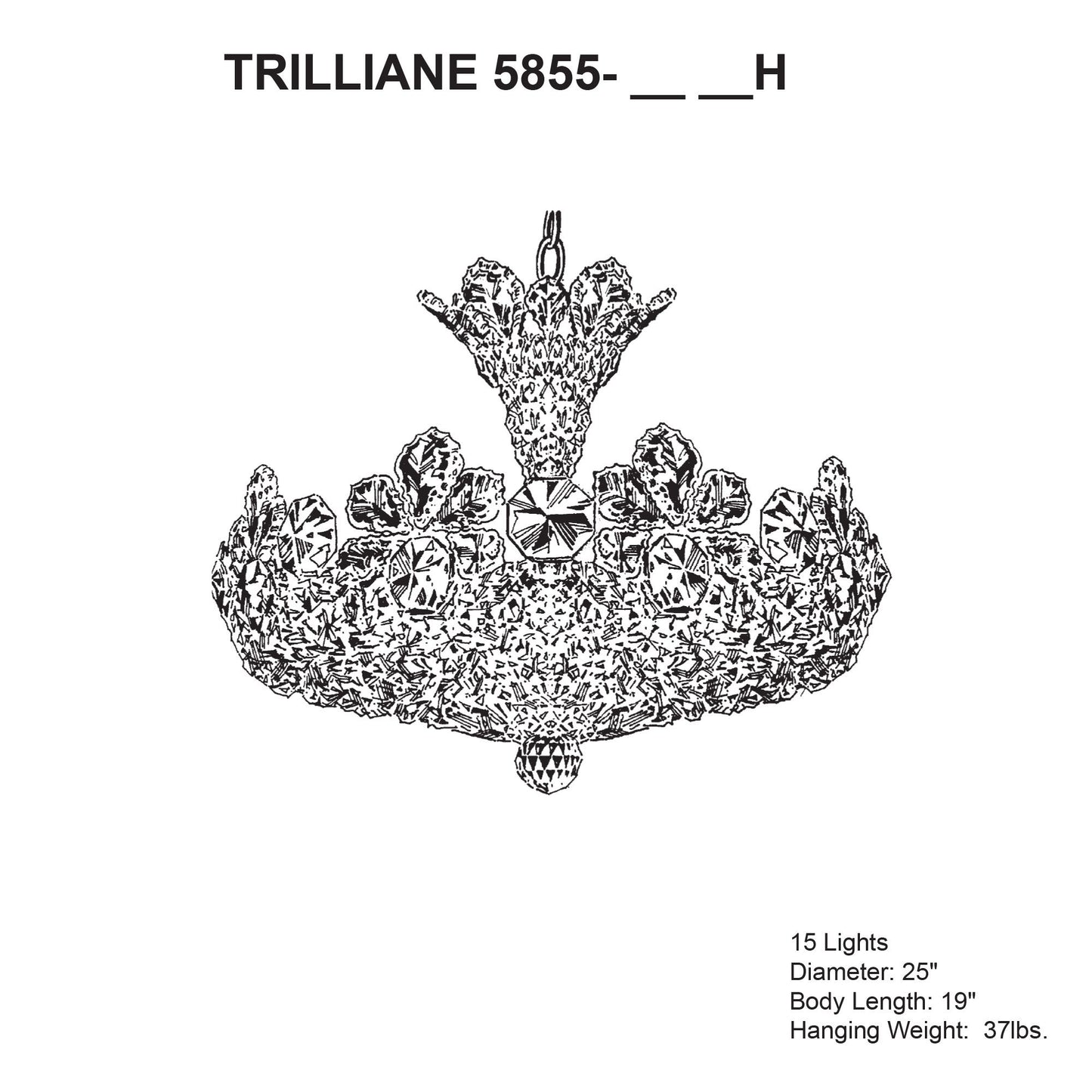 Trilliane 25" Wide Radiance Crystal Chandelier